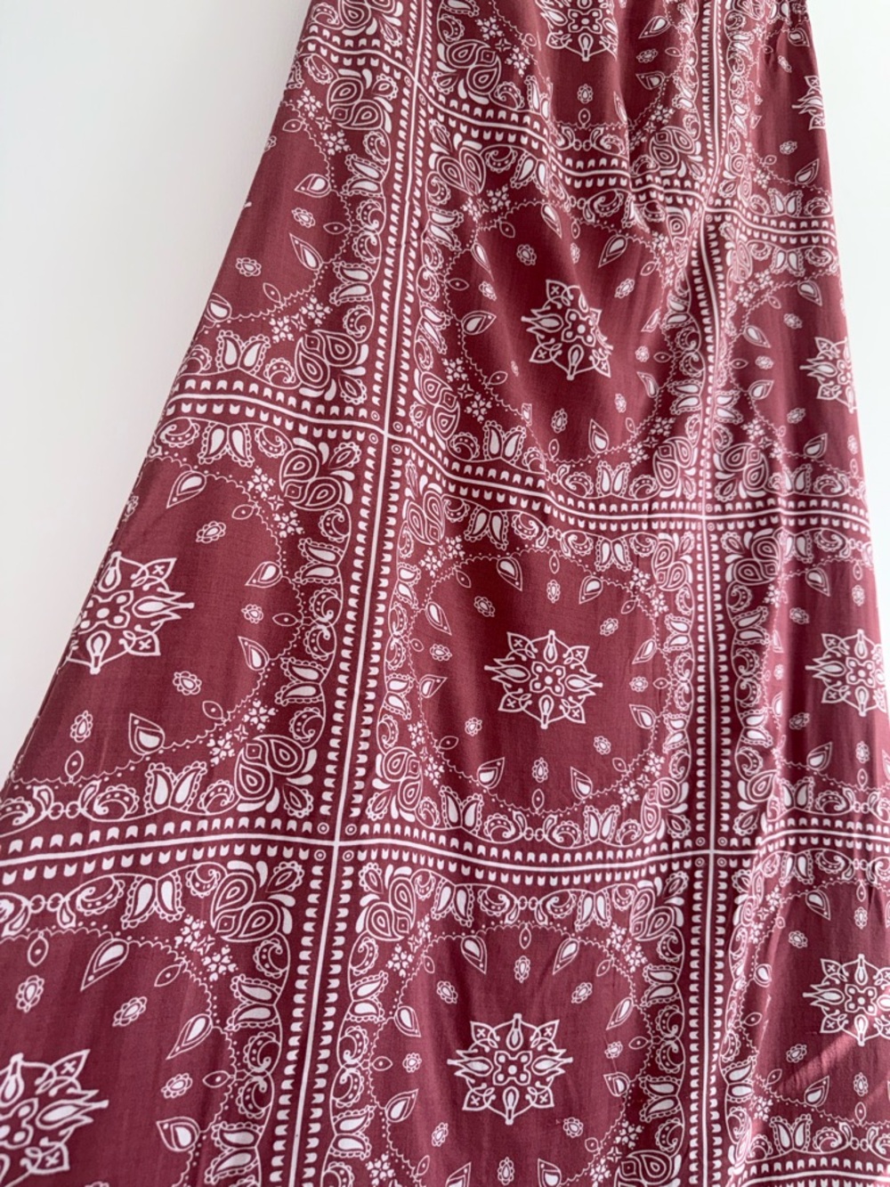 Kiss & Cry Bandana Print Maxi Skirt Size Small Boho Western Rayon A-Line - Picture 8 of 16